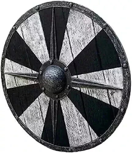 Handmade Viking wooden shield for LARP and battle, 24-inch size