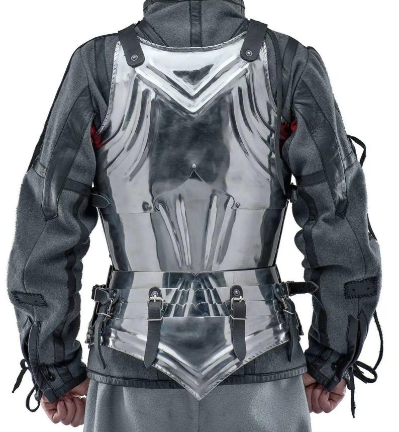 High-quality 18 gauge steel handmade half armor chest plate for cosplay and reenactment
