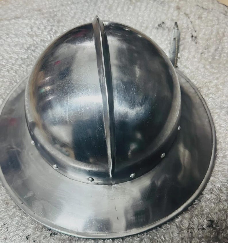 Historical Medieval Kettle Hat Helmet ideal for Renaissance fair, cosplay, and medieval reenactment