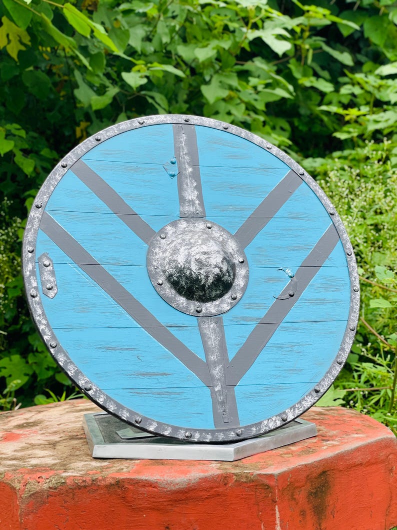 Viking shield displayed as a home office wall hanging decor