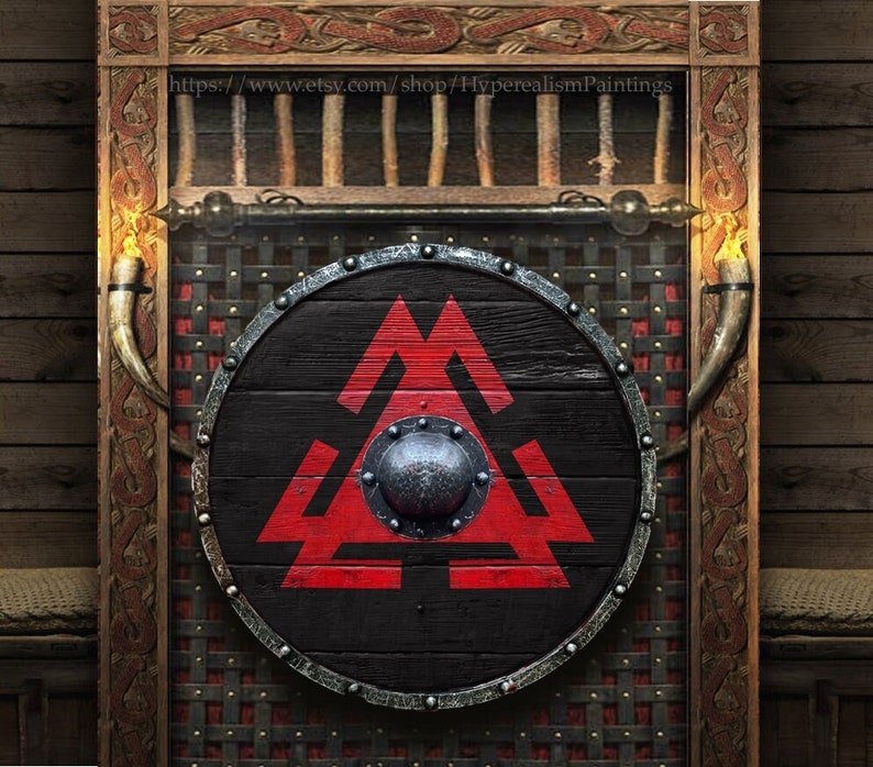 Novgorod Vikings Valhalla Authentischer, kampferprobter Wikingerschild für Cosplay und Ausstellung