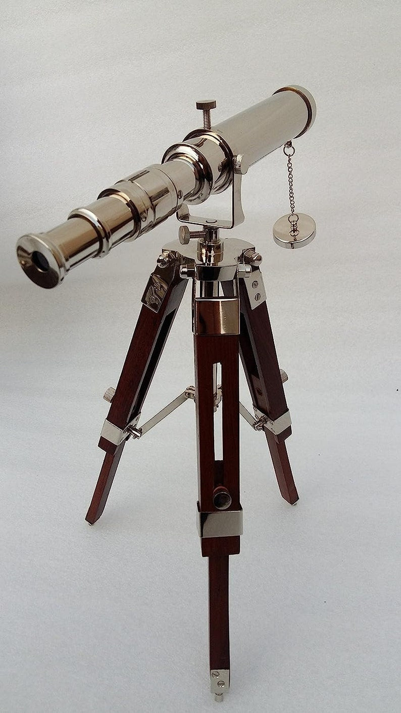Graduation Gift Personalized Brass Telescope Mounted on Small Tripod