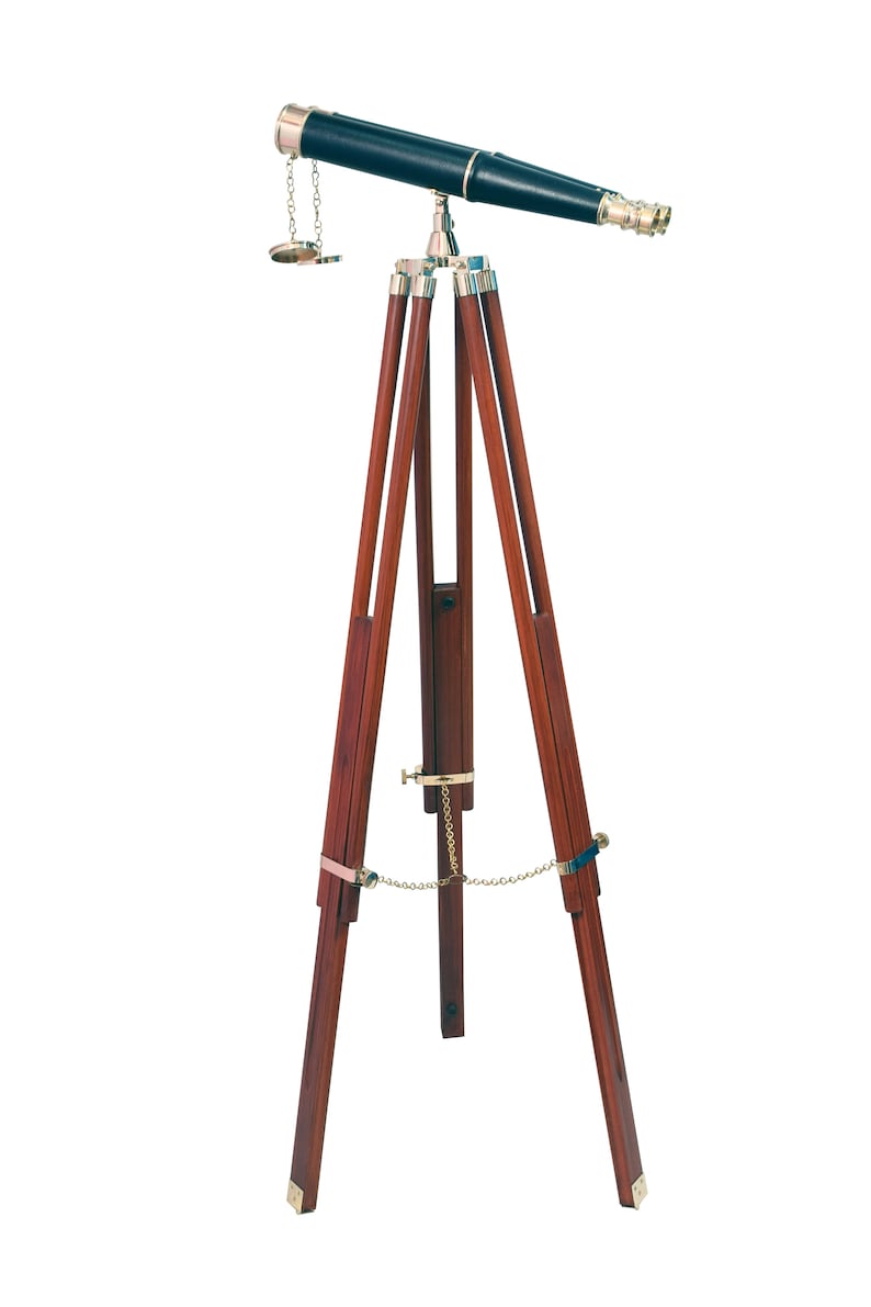 Brass Binocular Mounted on 62-Inch Tripod – Nautical Gift for Home Office