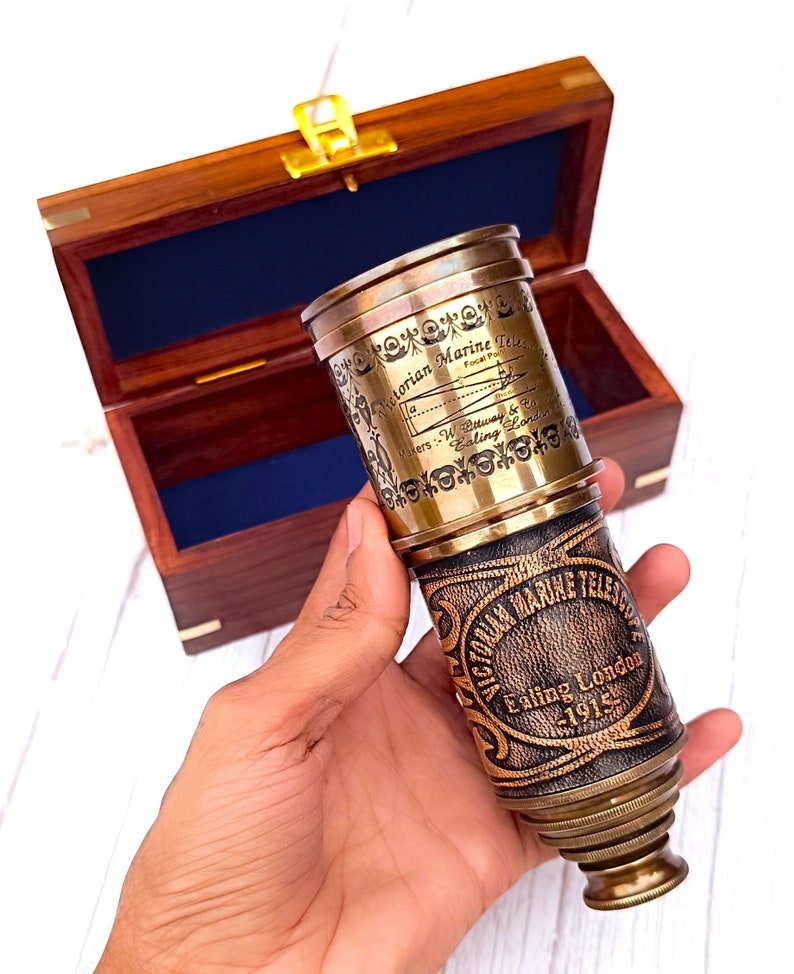 Personalized Spyglass Telescope in Vintage Style – 18 Inch Brass