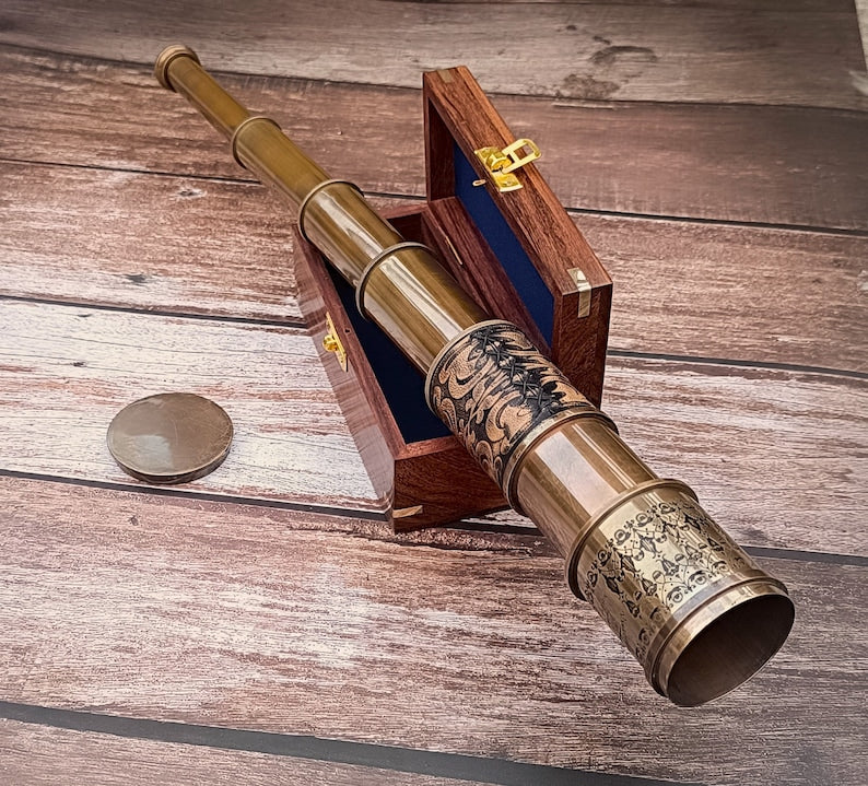 Custom Engraving Example on Telescope – Three Sides with Fonts