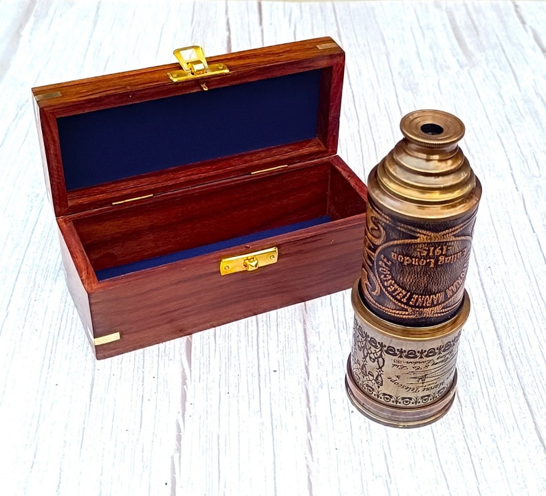 Engraved Telescope Gift Set with Custom Wooden Box for Christmas