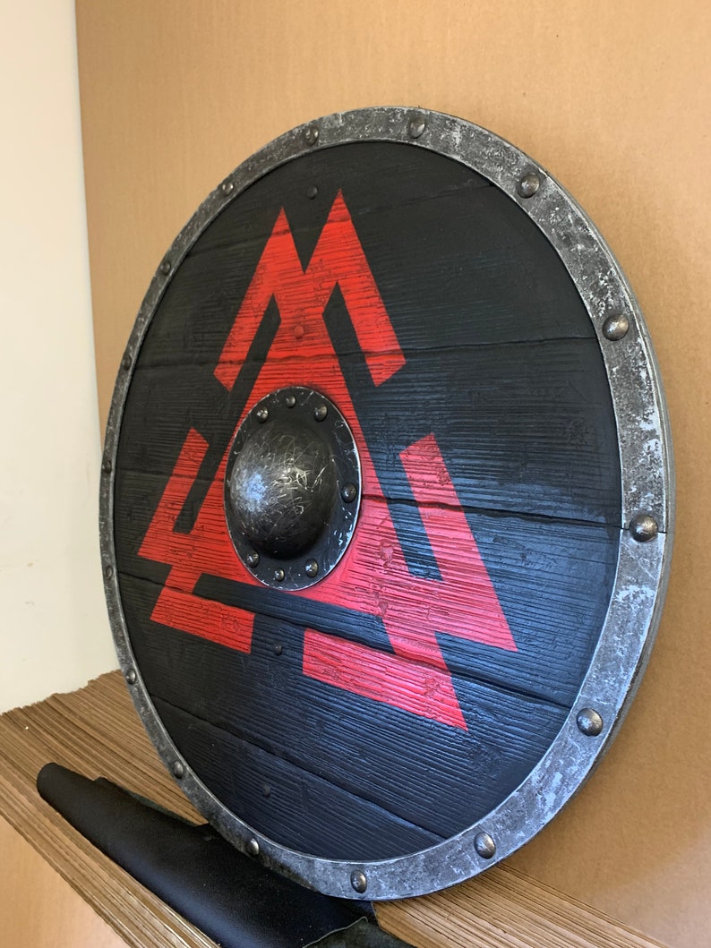 Novgorod Vikings Valhalla Authentischer, kampferprobter Wikingerschild für Cosplay und Ausstellung