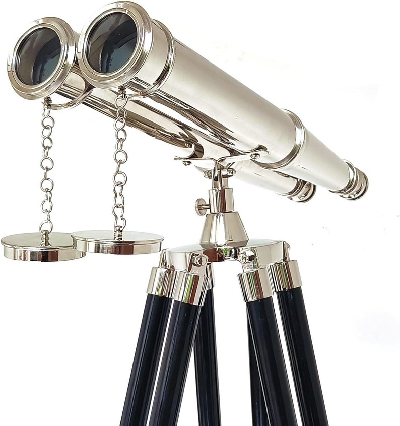 Fully Functional Handmade Brass Binocular with Antique Finish and Focus Knob