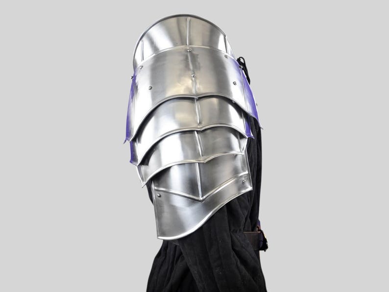 Medieval Steel Pauldrons with Blade-Breakers – LARP Shoulder Armor Set for Cosplay, Costume, and Fantasy Roleplay Gift