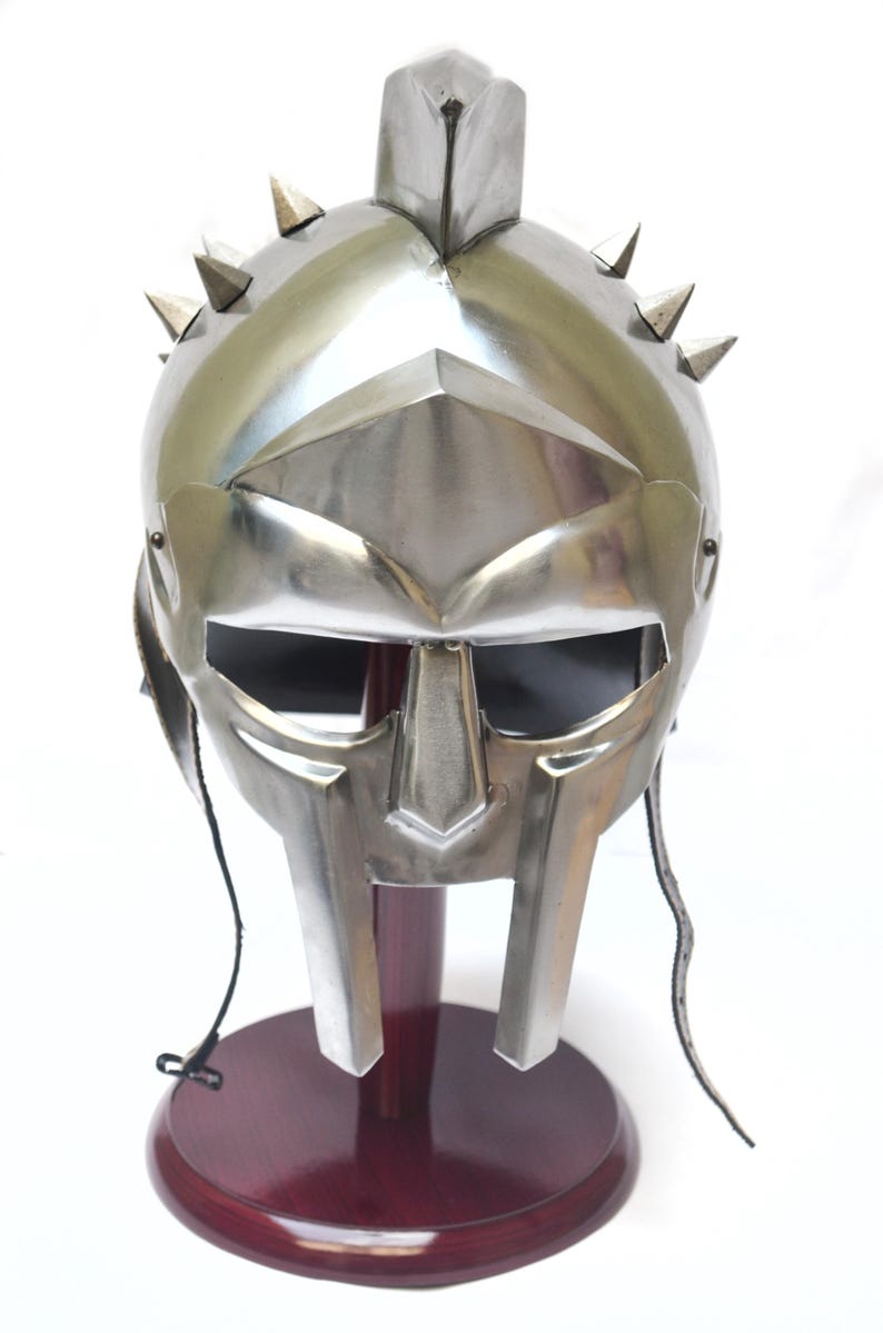 Maximus Gladiator Helmet, Spiked Cosplay Helmet for LARP & Renaissance