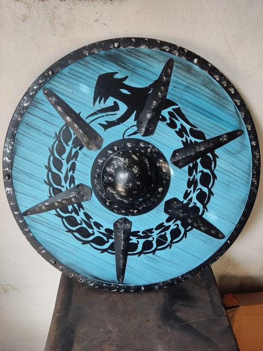 Handmade Viking Warrior Shield | Wooden Round Shield | Best Gift