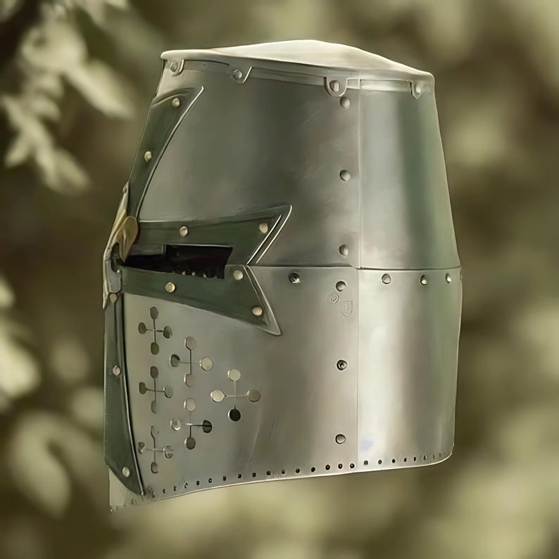 Elmo da cavaliere templare - Elmo da armatura per costumi di Halloween, LARP e Rinascimento