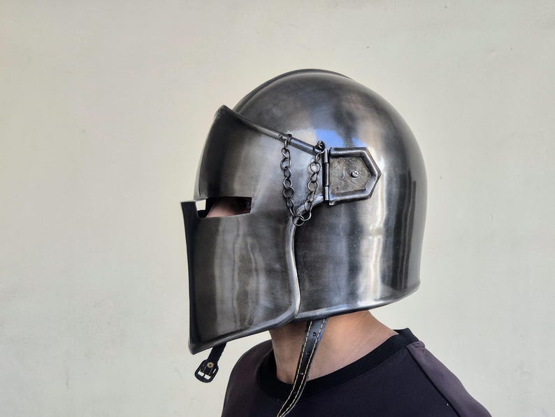 Medieval Barbuta Helmet - Visor Opening Italian Soldier Armor for LARP