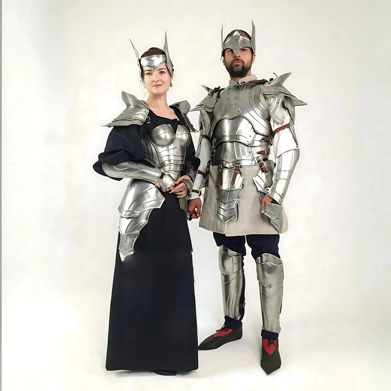 Romantic gift for him and her – matching medieval fantasy armor set for couples