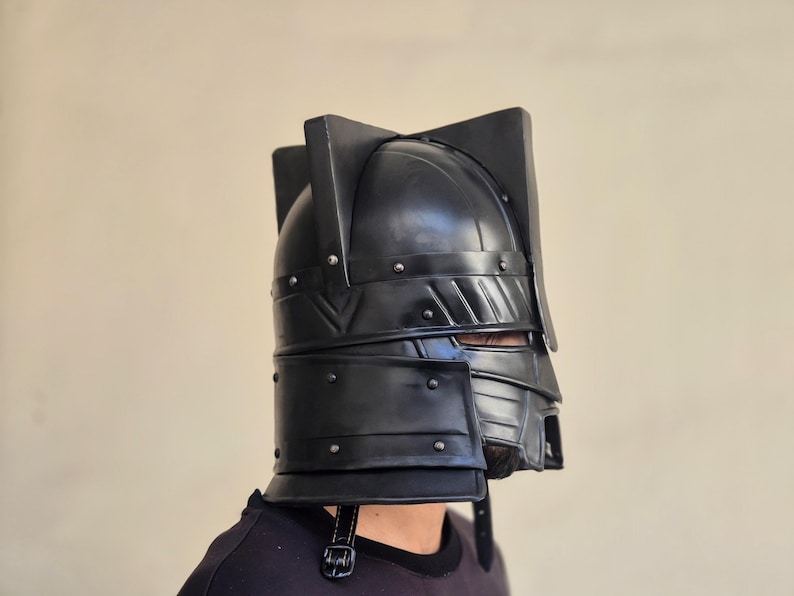 Moria Helmet - Black Dwarf Knight Helmet, Dwarven Fantasy Armor Gift for Him