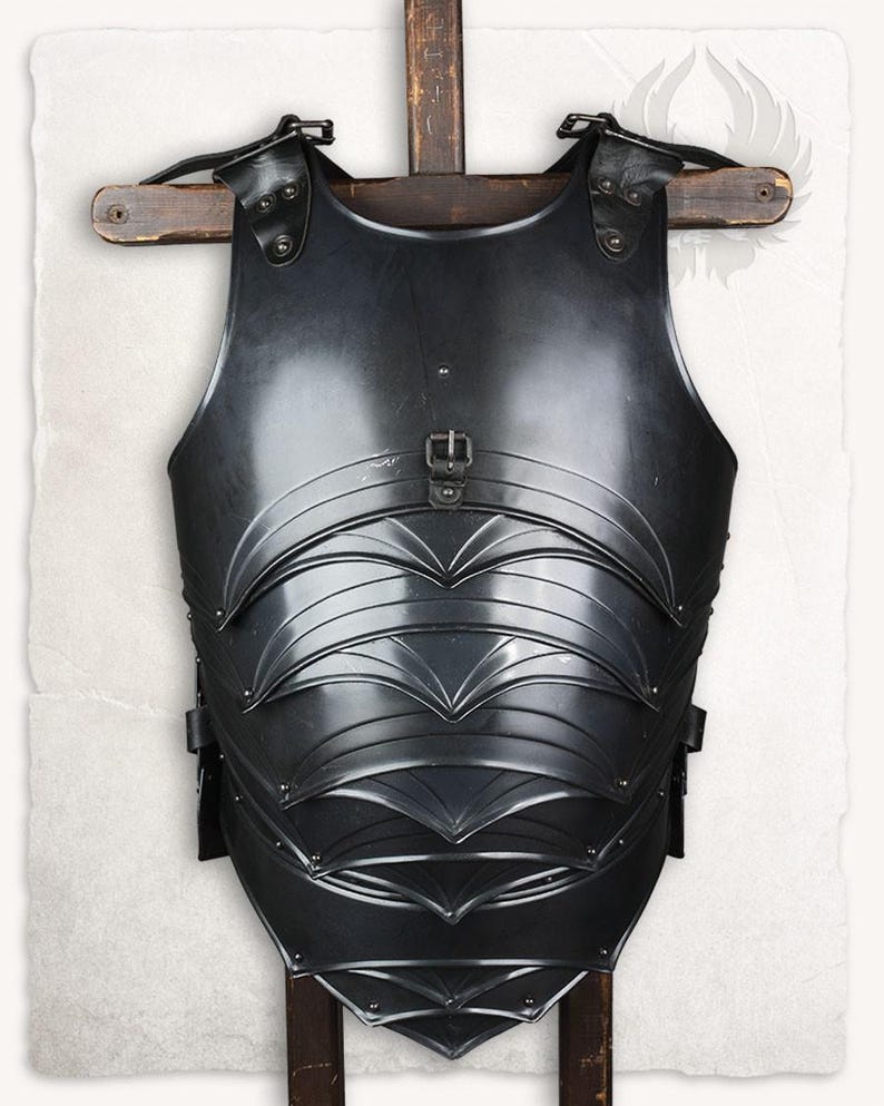 Close-up of leg armor and bracers from Lady Dragomir armor set