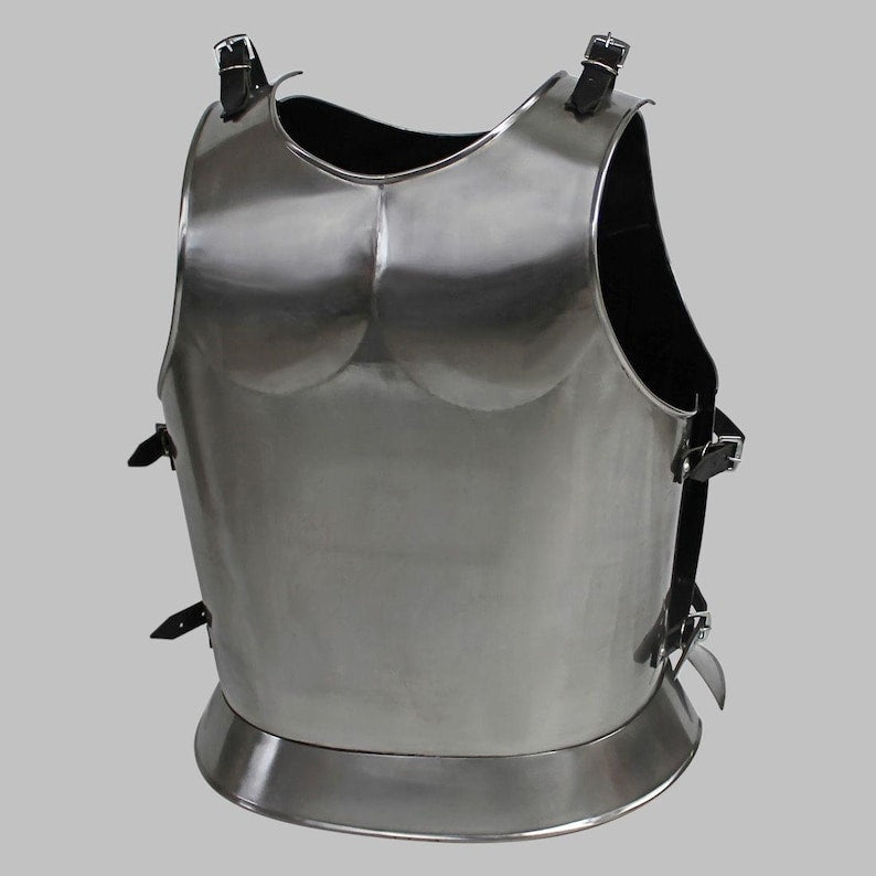 LARP-ready Gothic knight body armor with front and back breastplate design