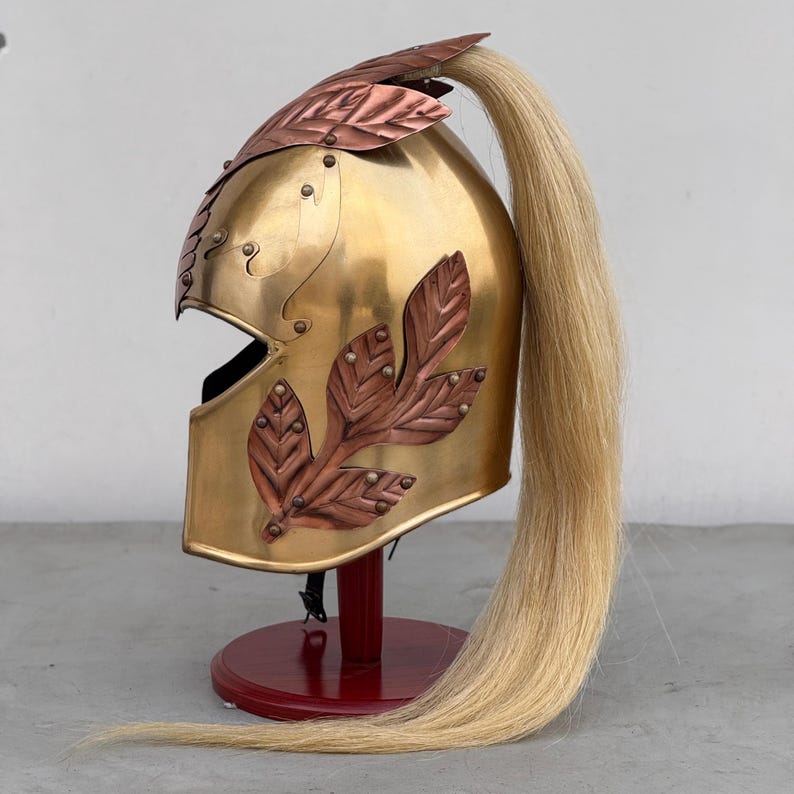 Close-up of The Lord of the Rings-inspired Elven helmet detailing and craftsmanship