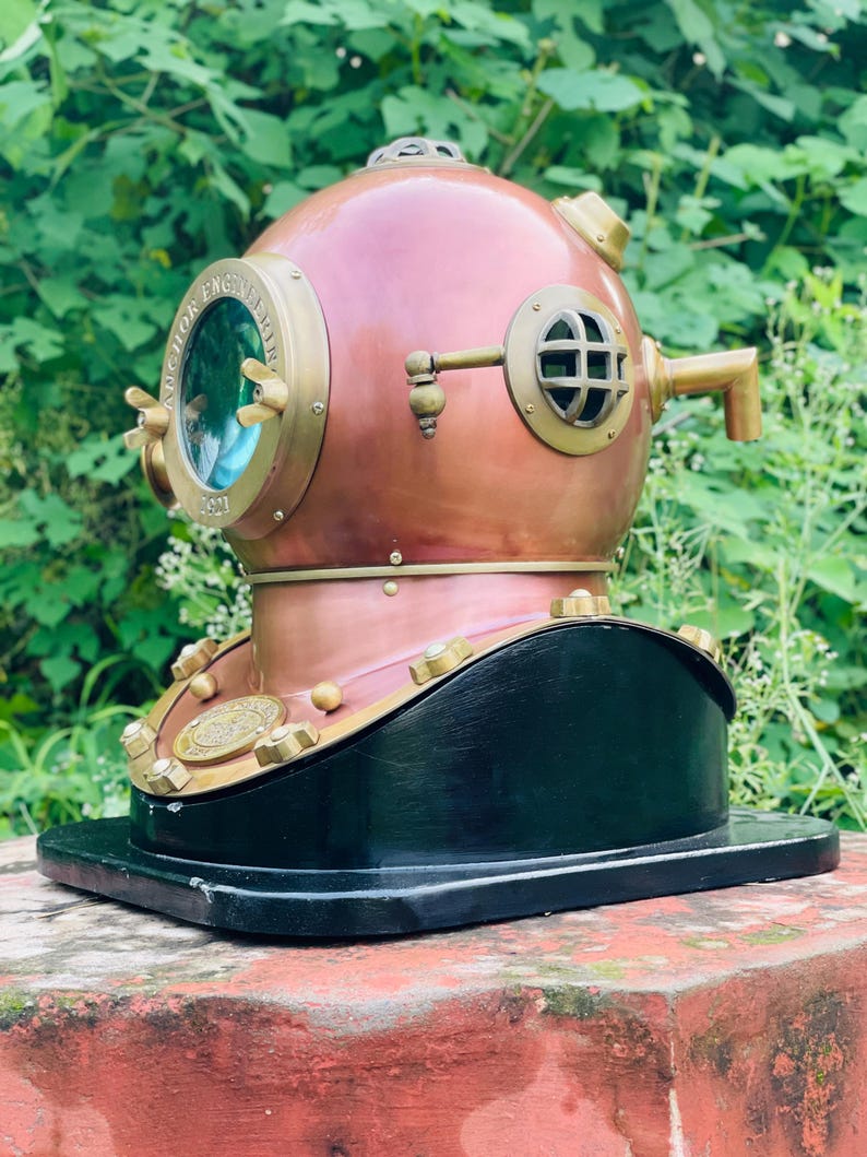 Maritime Collectible diving helmet replica with polished antique finish