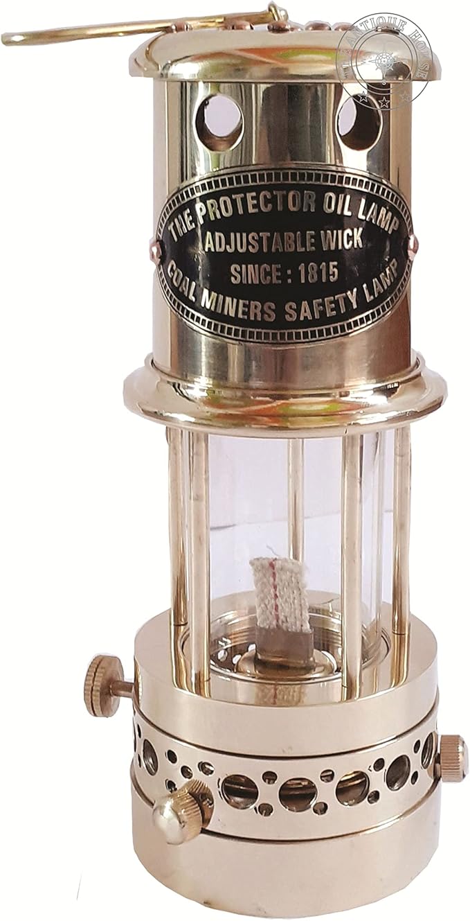 Maritime Gift Solid Brass Miner Ship Lantern Fully Functional Oil Lamp