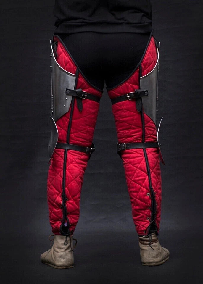 Adjustable fit medieval cuisses armor made of durable 18 gauge steel