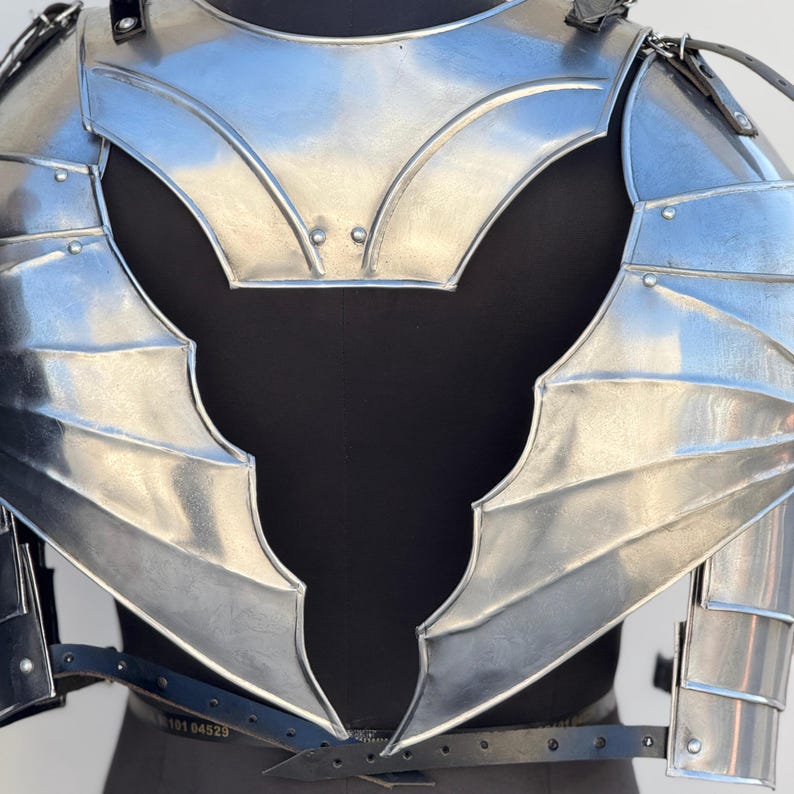 Rust-resistant coating detail on Medieval Battle Knight steel shoulder armor