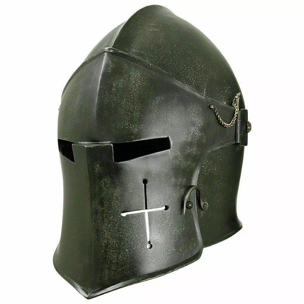 Medieval Crusader Viking Helmet crafted from 18 gauge mild steel by Artisans Hub