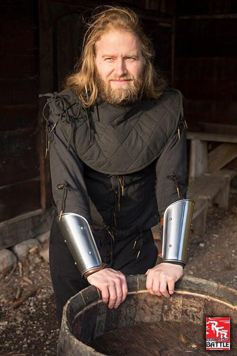 Medieval leg greaves armor for LARP and cosplay use – steel finish
