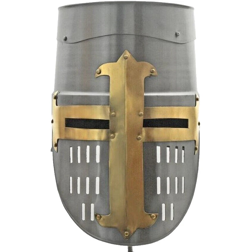 Medieval Templar armor crusader knight helmet made of high-quality iron by Artisans Hub