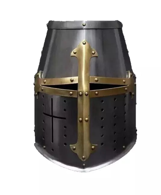 Medieval Templar armor crusader knight helmet made from high-quality 18 gauge iron by Artisans Hub