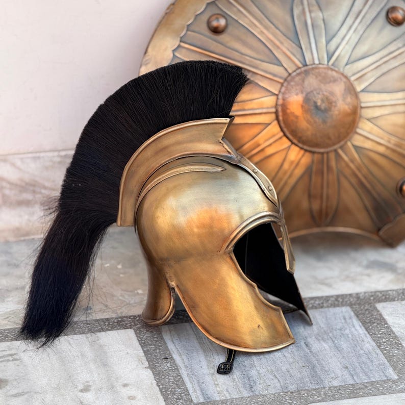 Durable metal and leather Medieval Troy Trojan Shield for historical reenactment and LARP events