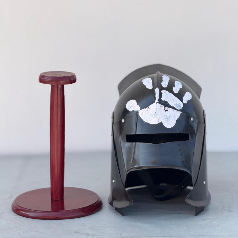 Front view of Medieval Uruk Hai LOTR Warrior Helmet in handcrafted steel