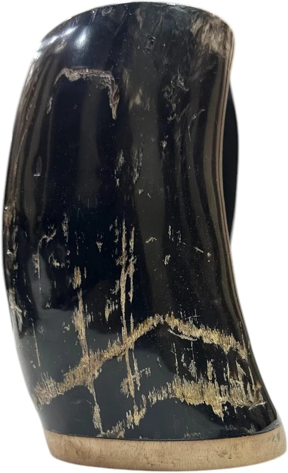 Medieval-style Viking horn tankard perfect for beer and ale