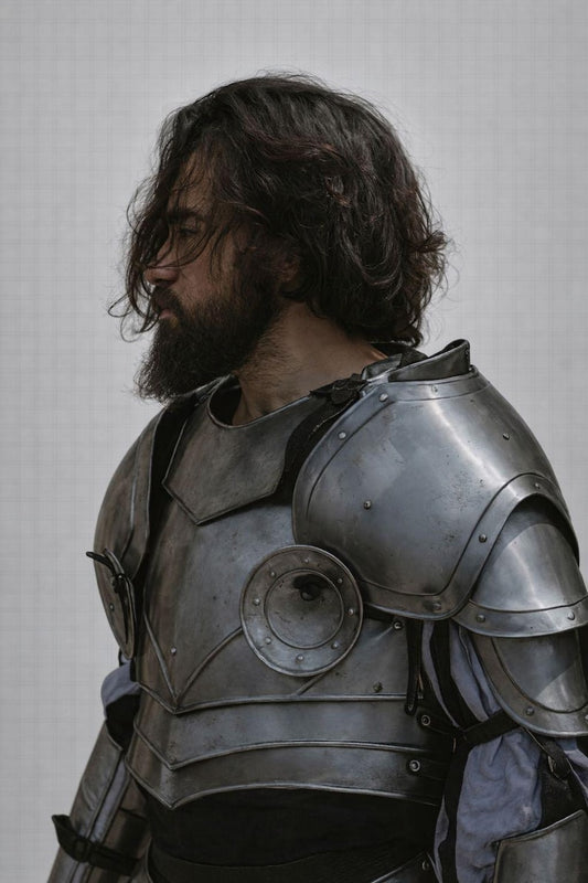 Medieval Warrior Armor back plate with adjustable leather straps, perfect for renaissance fairs and fantasy photoshoots