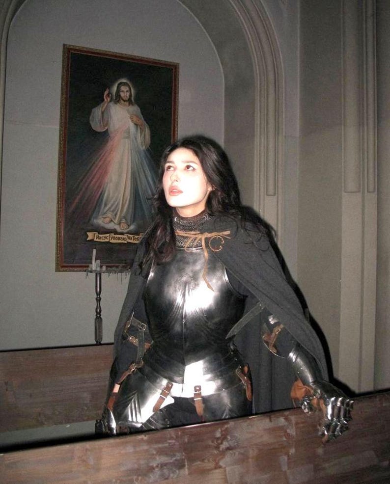 Back view of Medieval Armor for Women showing adjustable leather straps
