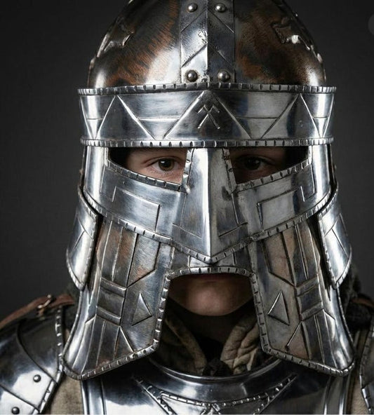 Moria Dwarf Dwarven Steel Knight Armor Suit breastplate, arm set, and elbow guards for full body LARP and cosplay