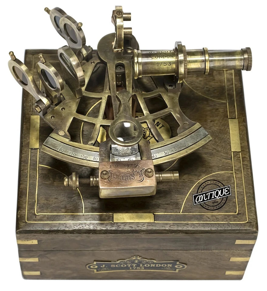 Nautical brass sextant perfect for retired navy gifts with free worldwide shipping