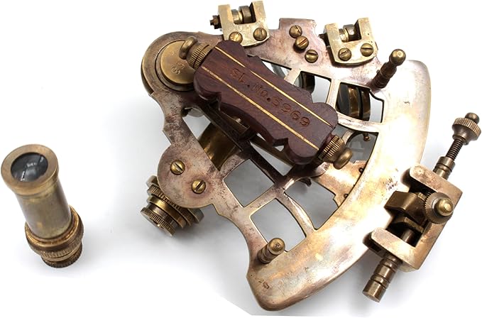 J. Scott brass sextant collectible gift for maritime enthusiasts