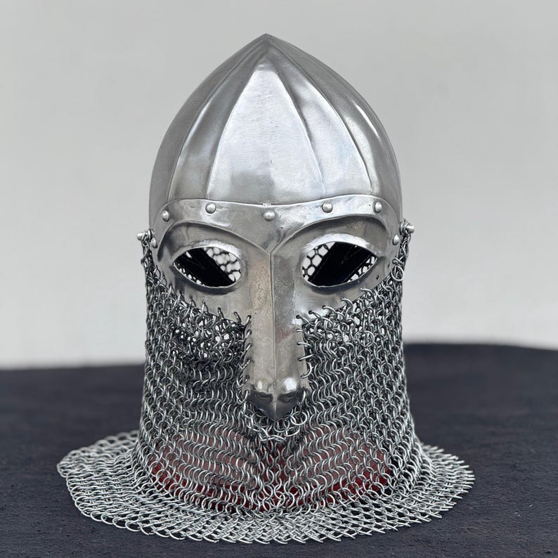 Handcrafted Norse Viking helmet made of durable 18 gauge steel for medieval warrior armor