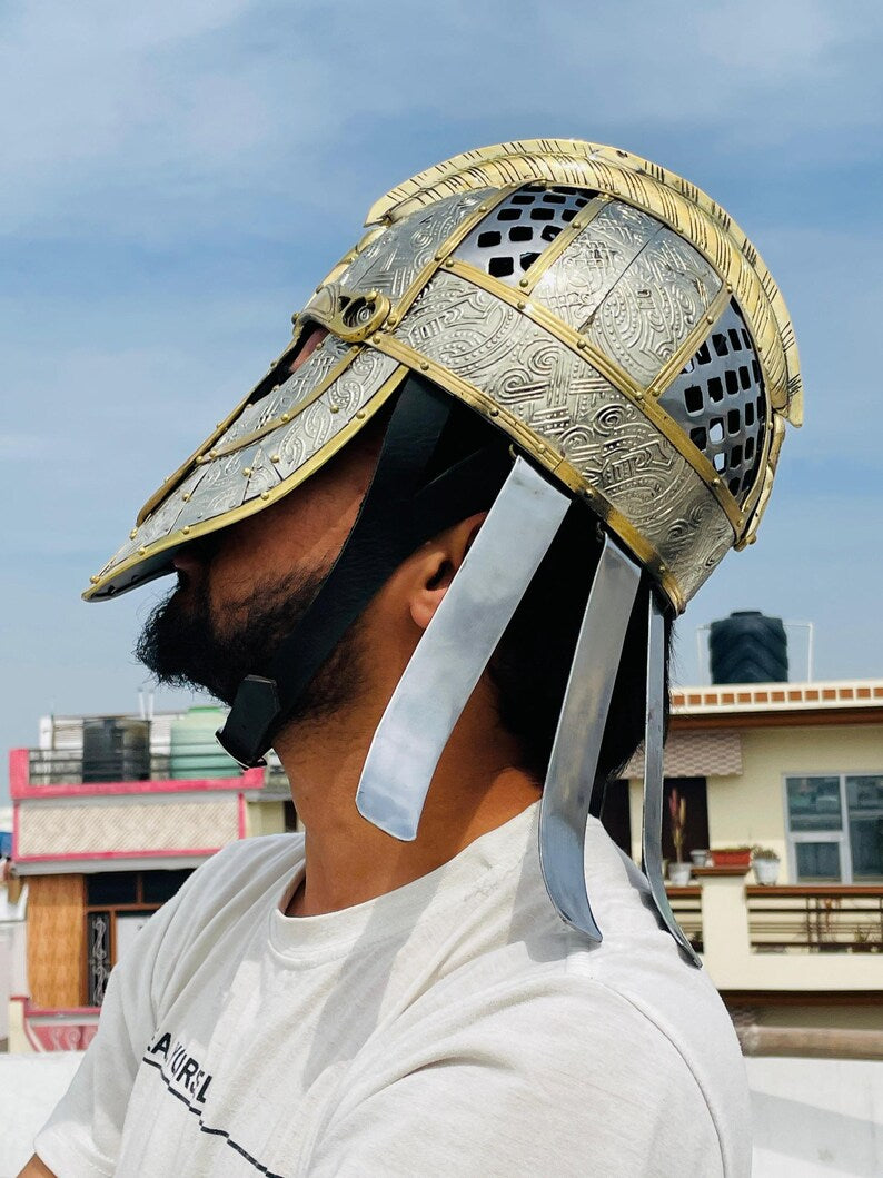 Norse warrior medieval replica helmet inspired by Valsgrade archaeological finds