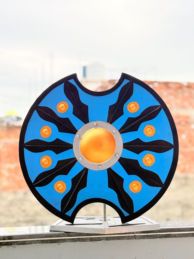 Norse Wooden Shield and Troy Wooden Shield Combo – High-Quality Wood and Steel Construction