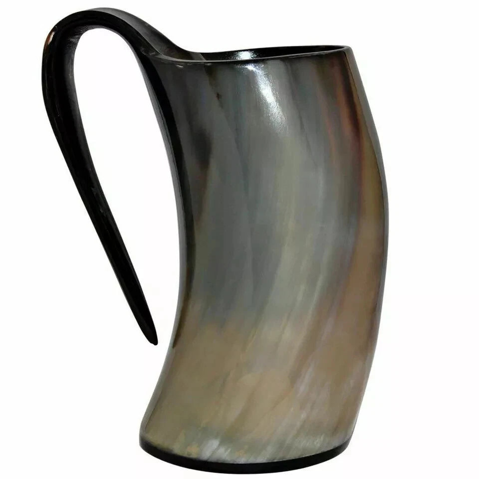 Large 26oz real horn beer mug in vintage Viking style - Artisans Hub