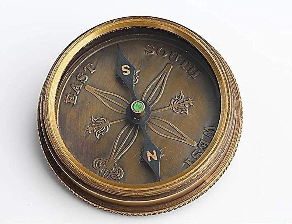 Open view of RII compass showing detailed rose dial for nautical navigation