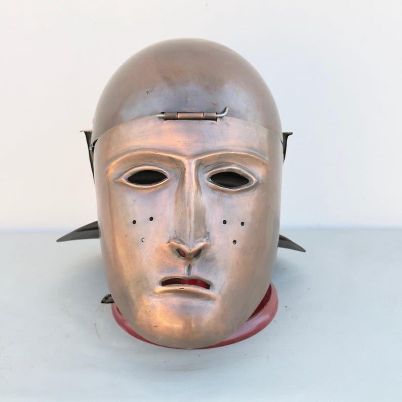 Handmade medieval Roman cavalry helmet crafted from 18 gauge steel with rust-free interior coatin