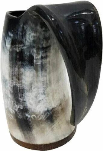 Artisans Hub Handcrafted Viking Horn Mug – Medieval Beer Tankard from Natural Buffalo Horn