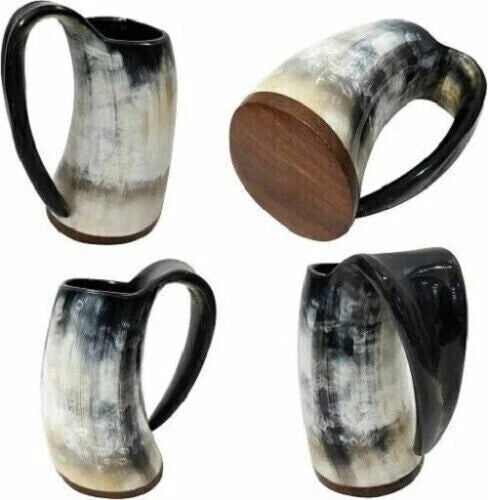 Artisans Hub Handcrafted Viking Horn Mug – Medieval Beer Tankard from Natural Buffalo Horn