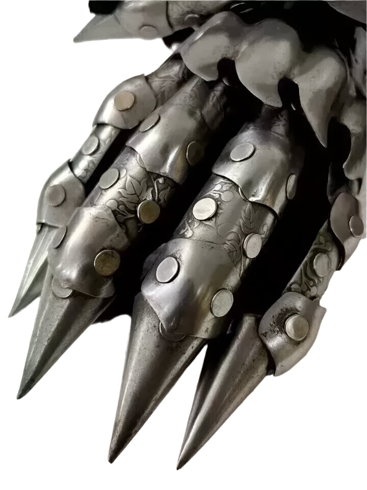Guanti Nazgul medievali - Guanti in armatura d'acciaio per cosplay e costumi LARP