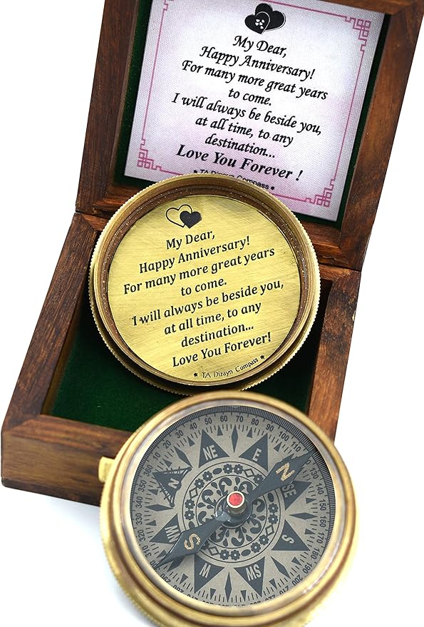 Engraved brass compass with scripture for baptism and confirmation gifts - Inspirational keepsake