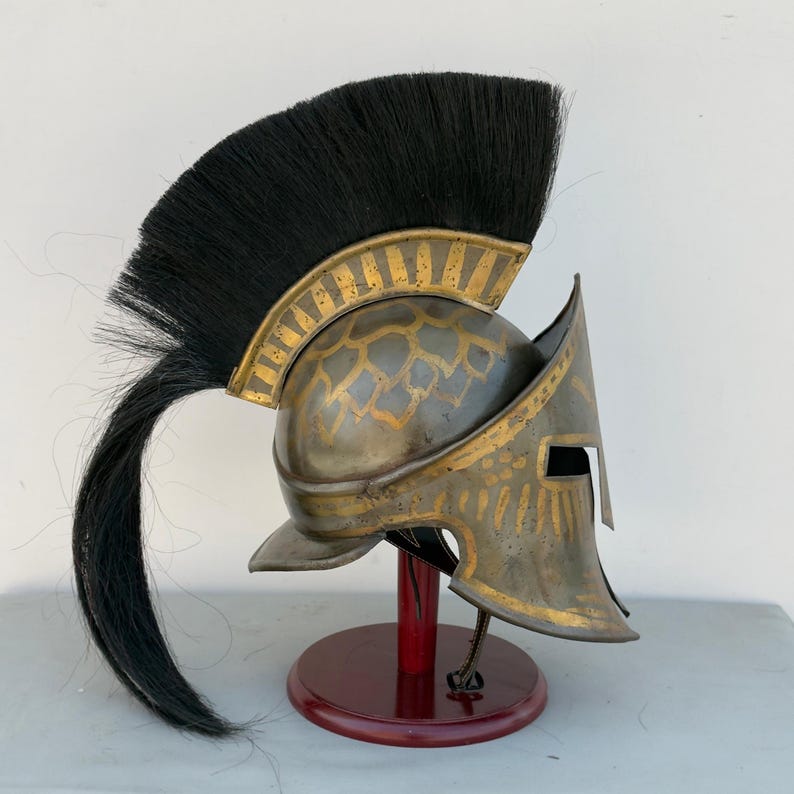 LARP-ready Spartan cosplay helmet replica – inspired by ancient Greek and 300 movie armo