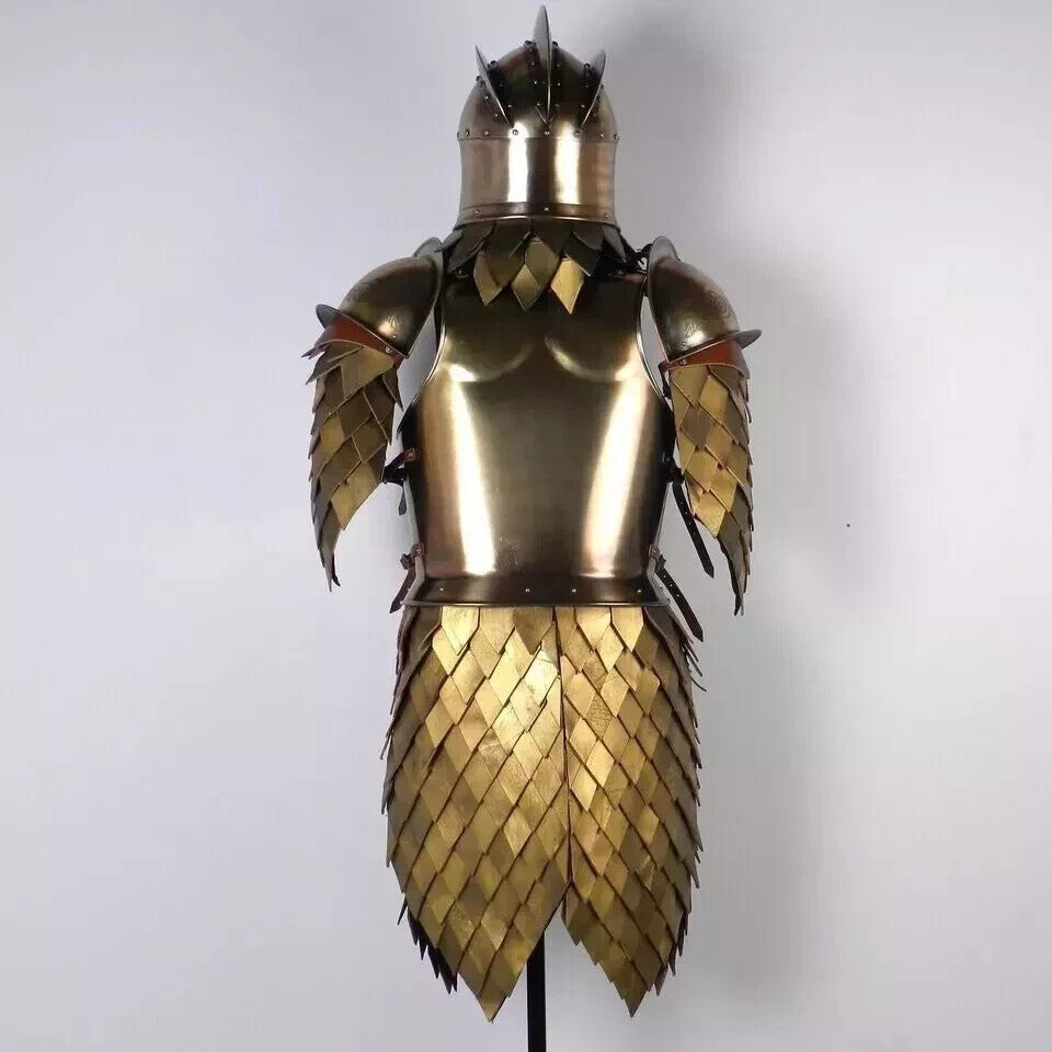 Back View of Medieval Armor Suit with Cape Detailing – Artisans Hub